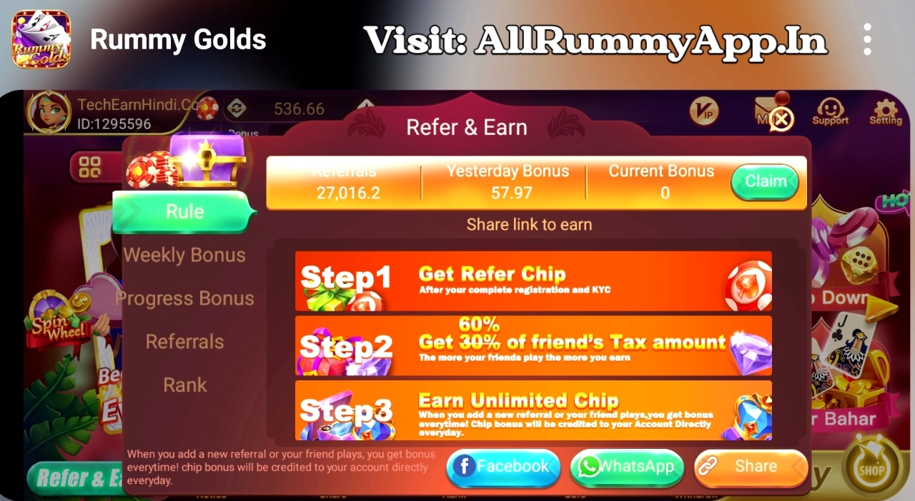Rummy Golds APK Refer And Earn
